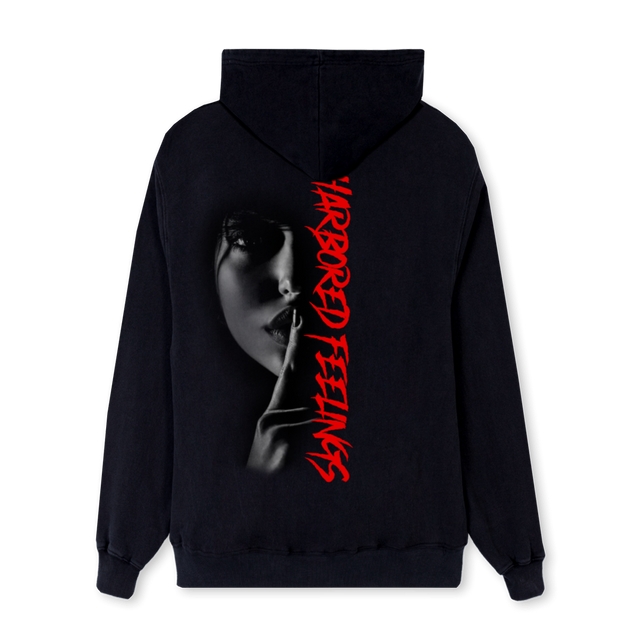 SHH Black Regular Hoodie.