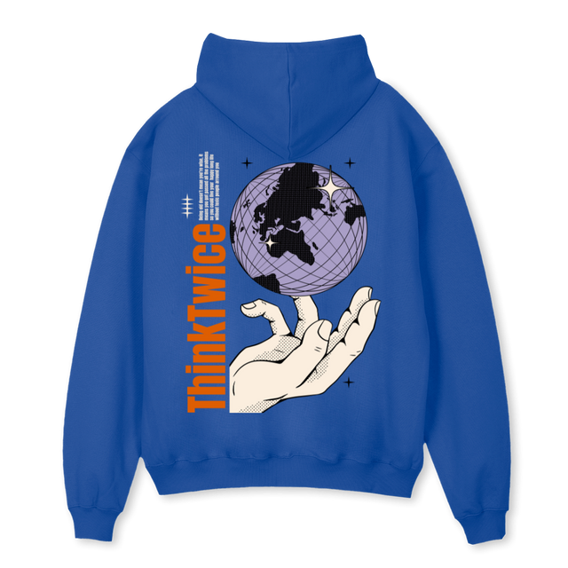 CB WORLD HOODIE Cobalt Blue Oversized Hoodie.