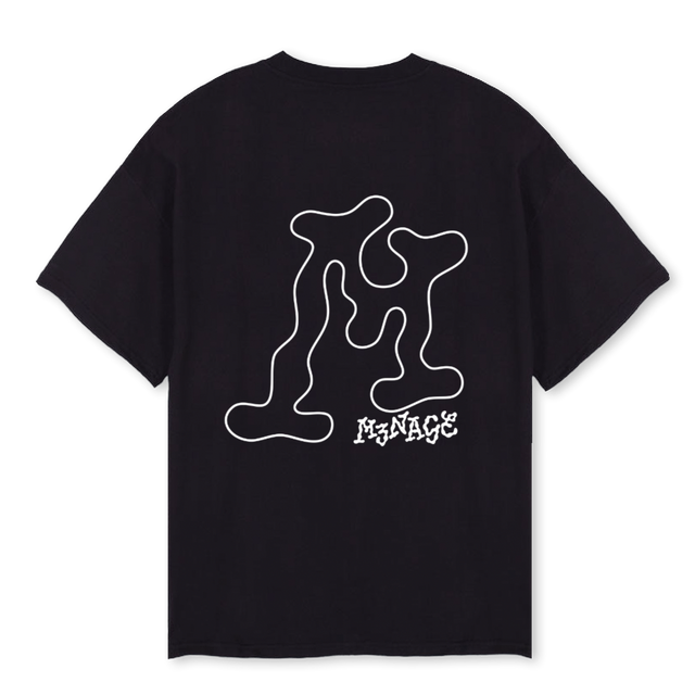 MENAGE BLACK TSHIRT Black Oversized Tee.