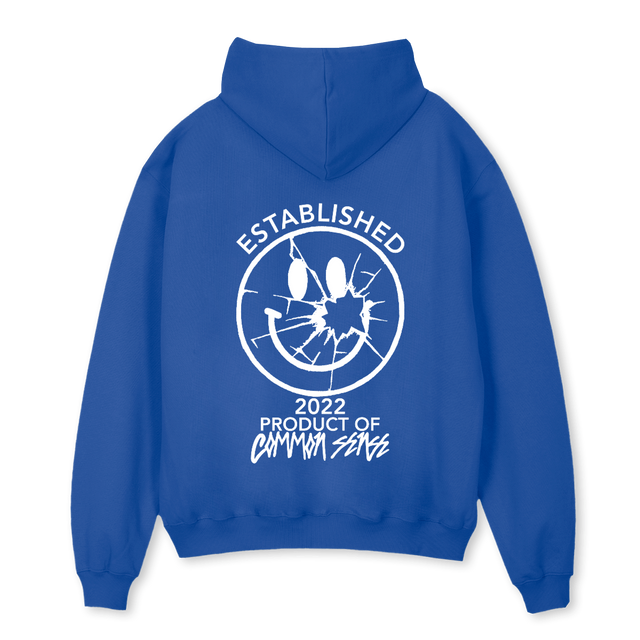 CMMN SNZ SMILEY Cobalt Blue Oversized Hoodie.