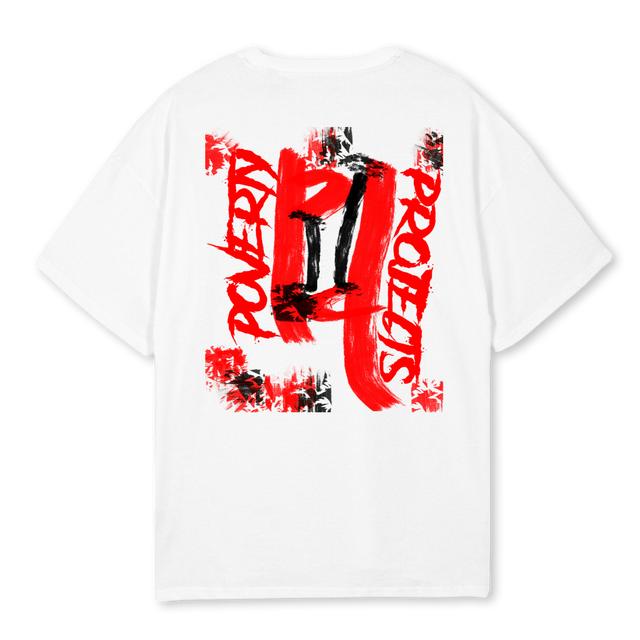 POVERTY PROJECTS 4 White Oversized Tee.