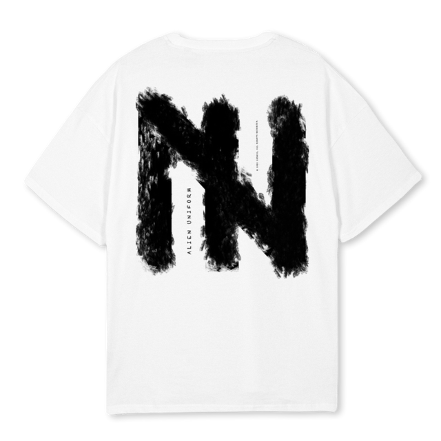 ALIENUNIFORMBIGWHITE White Oversized Tee.
