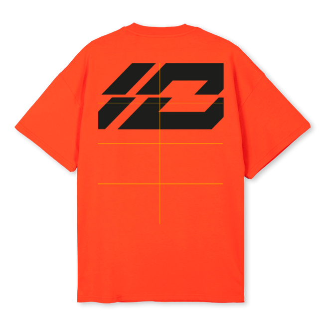 ID ORANGE TEE Hot Orange Oversized Tee.
