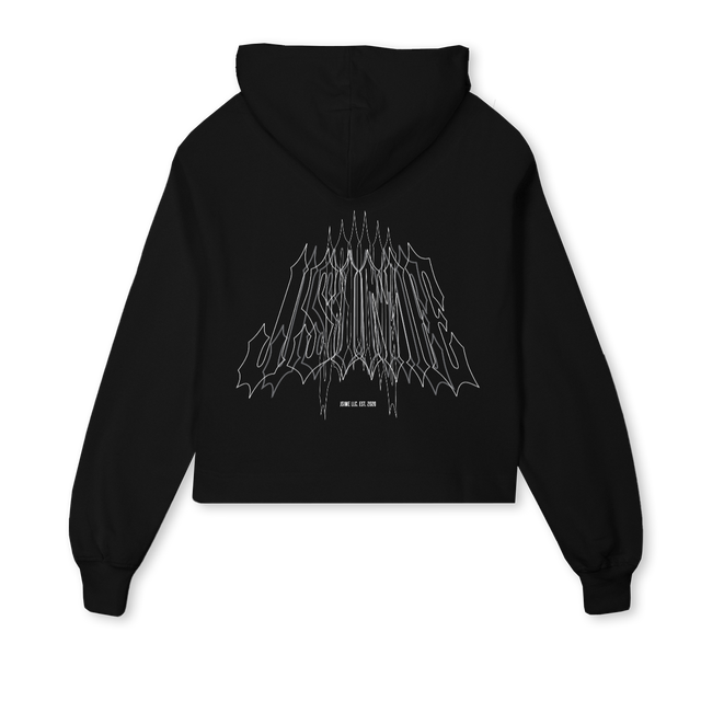 METAL CT Black Cropped Hoodie.