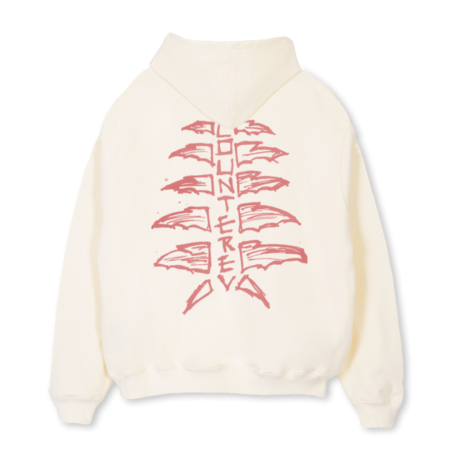 WINGS H RED Cream Oversized Hoodie.