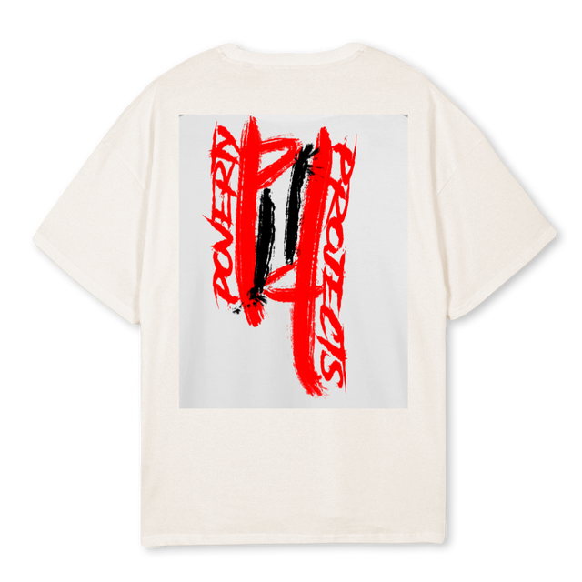 POVERTY PROJECTS 1 Vintage White Oversized Tee.