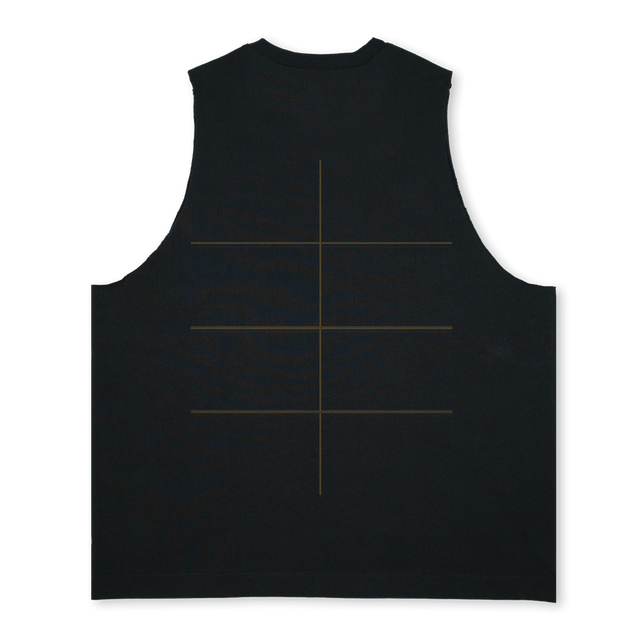 SAUL ATH VEST BLK Deep Black Oversized Vest.