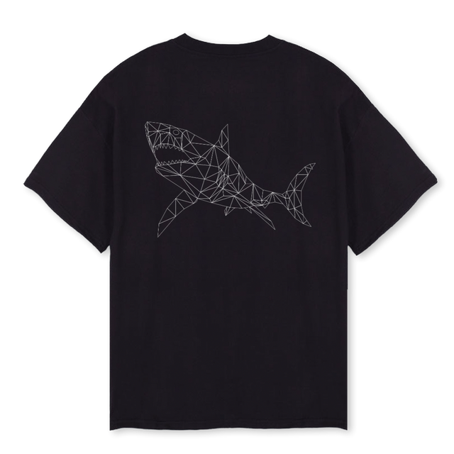 SHARKYSHARK BEACH Black Oversized Tee.