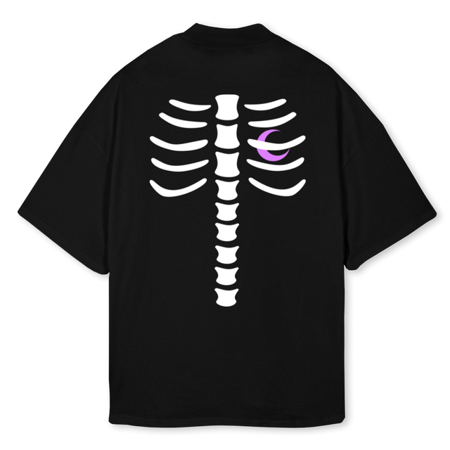 HALLOWEENTWENTYTWO Black Oversized Mock Neck Tee.