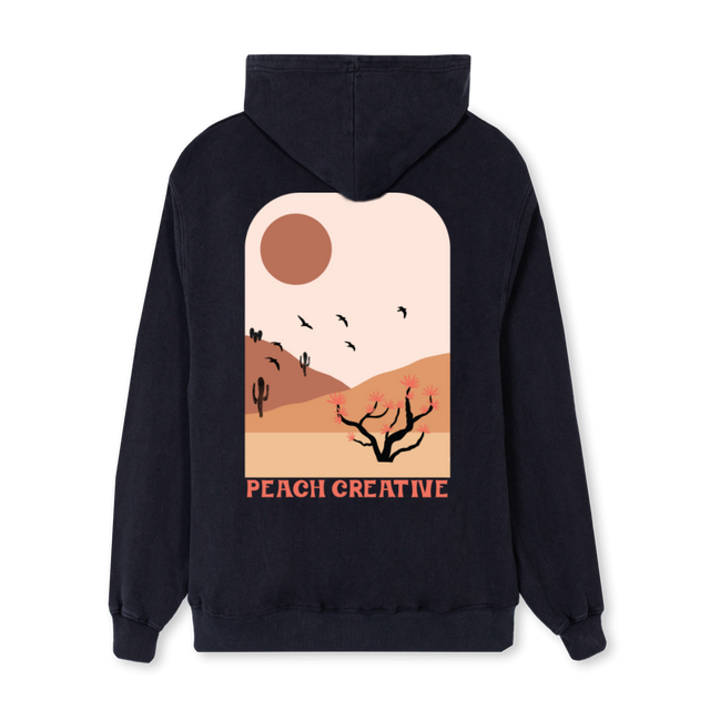 PASTEL DESERT Vintage Black Regular Hoodie.