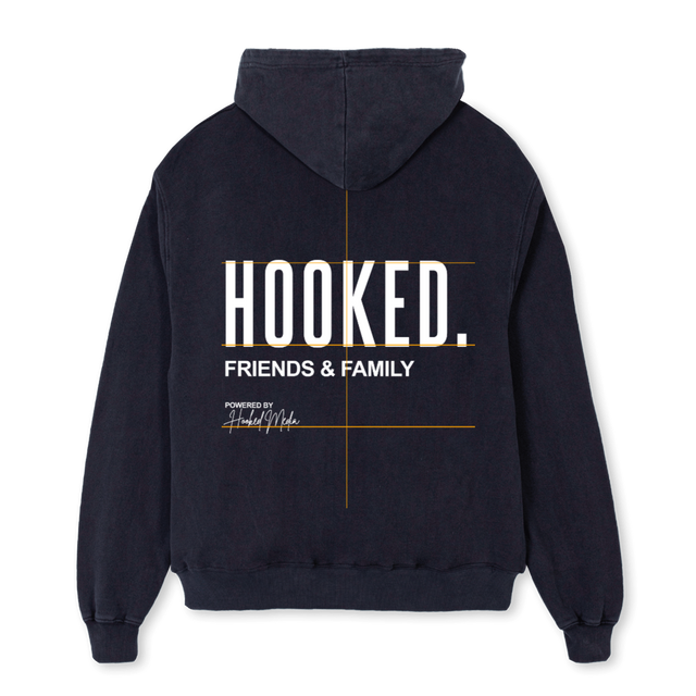 FRIENDSFAMILYHOODIE Vintage Black Oversized Hoodie.