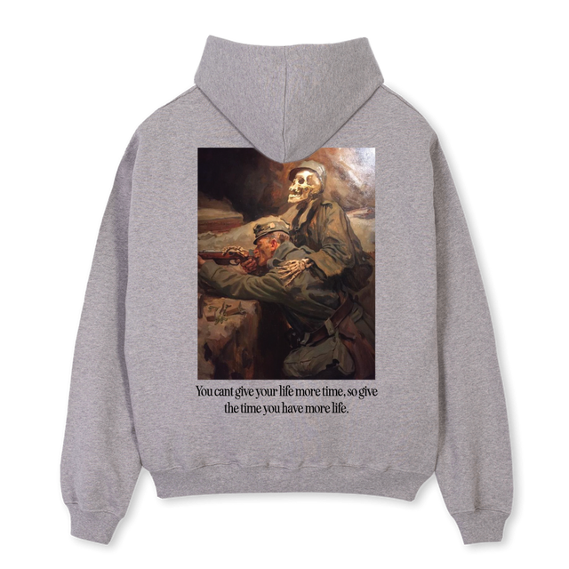 MORELIFE Grey Marl Oversized Hoodie.