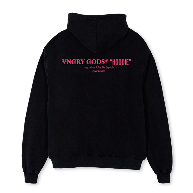 ANGRY GODS DS HOODIE Black Oversized Hoodie.
