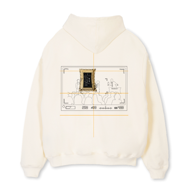 DE SABA RAISED Cream Oversized Hoodie.