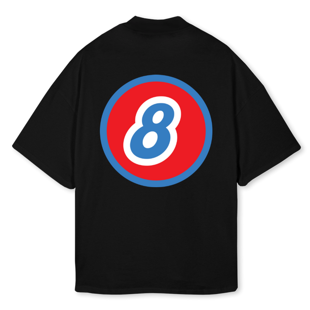 SSUNTB Black Oversized Mock Neck Tee.