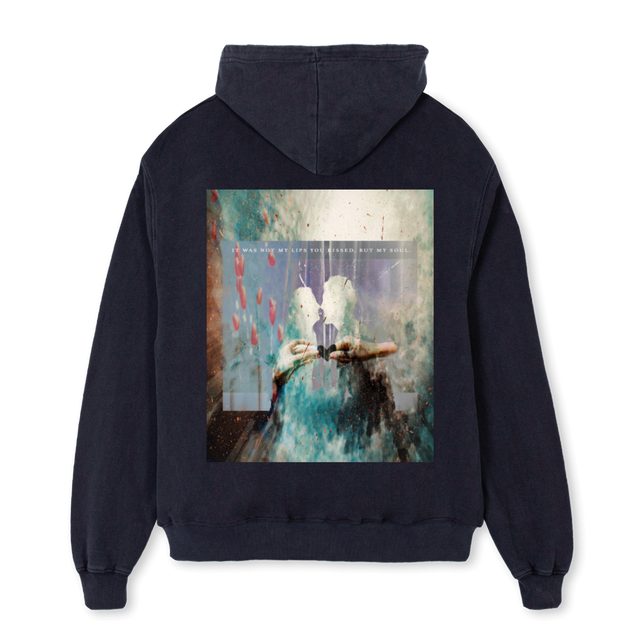 SOULGAZING Vintage Black Oversized Hoodie.