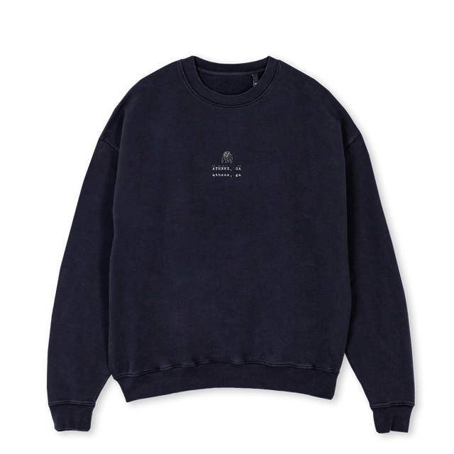 ATHENSGACREW Vintage Black Oversized Crewneck Sweater.