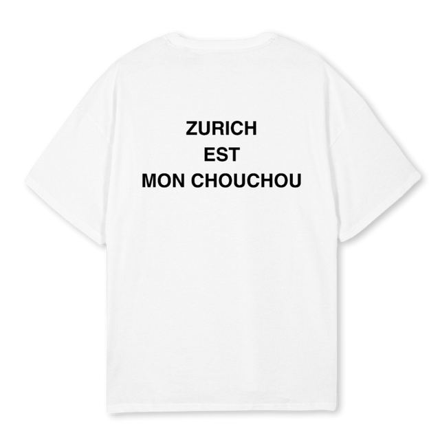 MONCHOUCHOUWHITE White Oversized Tee.