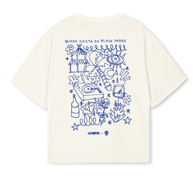 CREAMPLAYAPADRE Cream Oversized Boxy Tee.