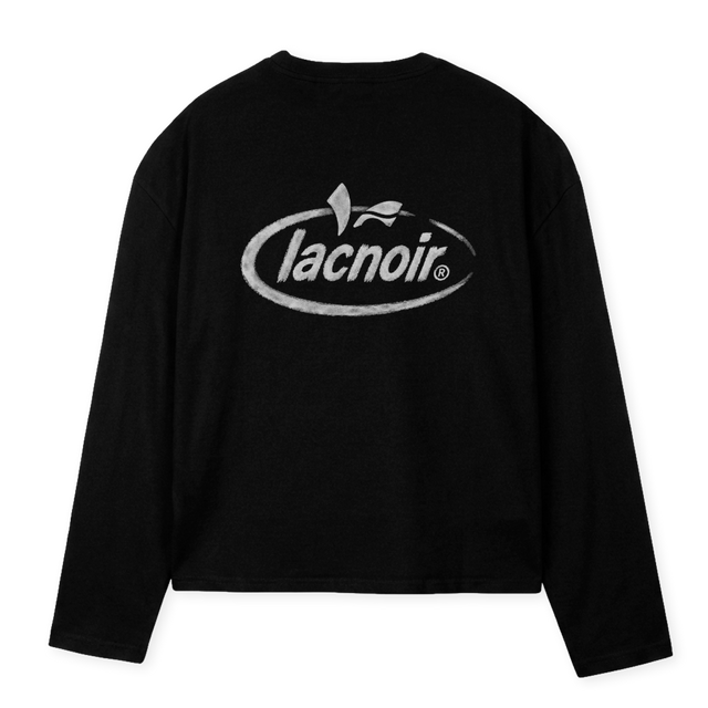 LACNOIRMISTCIRCLE Black Oversized Boxy LS Tee.