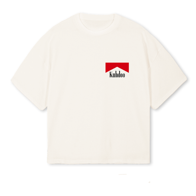 KMC Vintage White Oversized Boxy Tee.