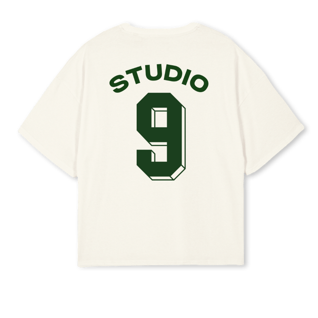 NUMERONEUF Cream Oversized Boxy Tee.