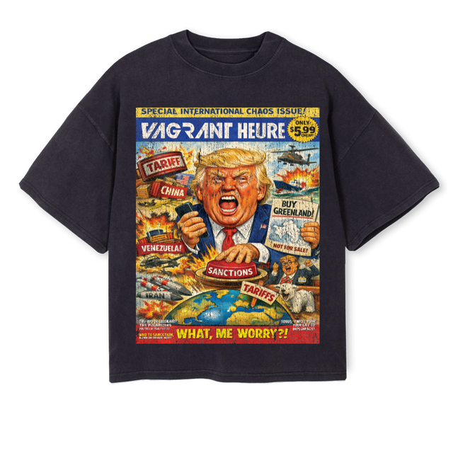 INTERNATIONALCHAOS Vintage Black Oversized Boxy Tee.