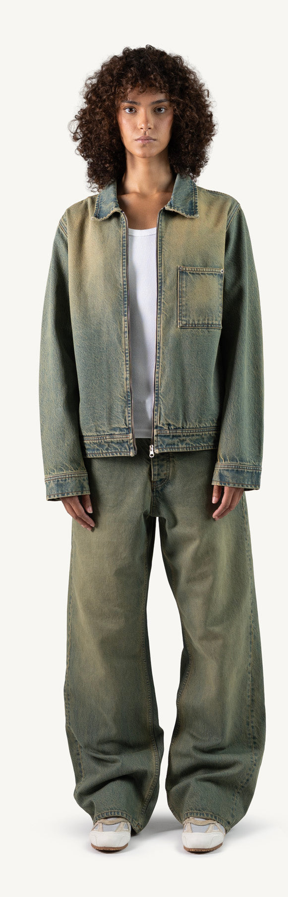 Faded Burn Light Blue Relaxed Denim Jacket.