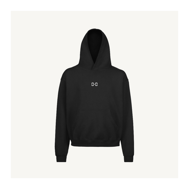 0-0 Emb - Blk OS Hoodie Black Oversized Hoodie.
