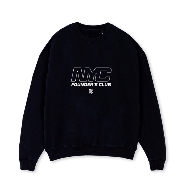 SWEATNYC Black Oversized Crewneck Sweater.
