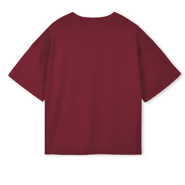 ADWSCREAMBOX Burgundy Oversized Boxy Tee.
