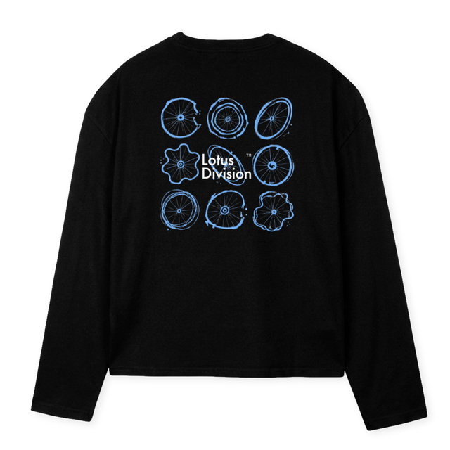 LONGSLFINAL Black Oversized Boxy LS Tee.