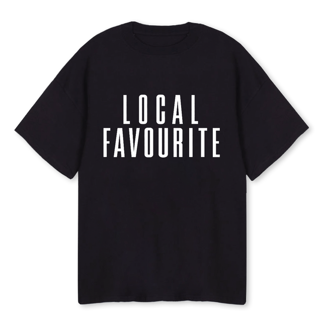 LOCAL FAVOURITE Black Oversized Tee.