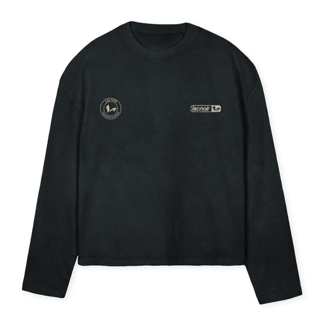 LACNOIRHAO Vintage Black Oversized Boxy LS Tee.