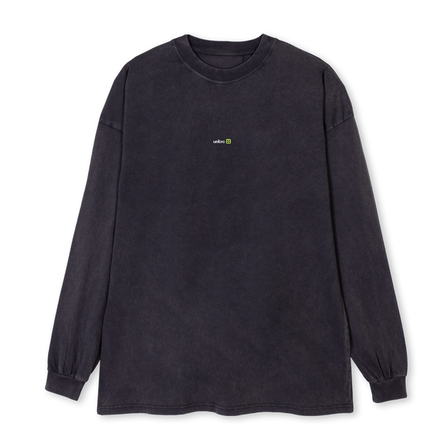 OVERSIZEDTEELS Vintage Black Oversized LS Tee.