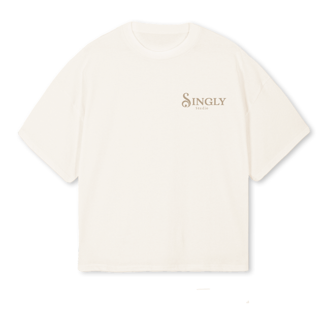 SINGLYSTUDIOVWSAMPLE Vintage White Oversized Boxy Tee.