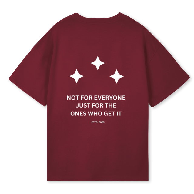 NOTFOREVERYONE Burgundy Oversized Tee.