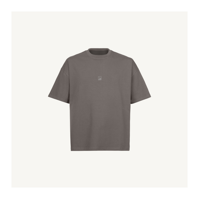 Gray Logo Pigment Grey Oversized Boxy Tee.