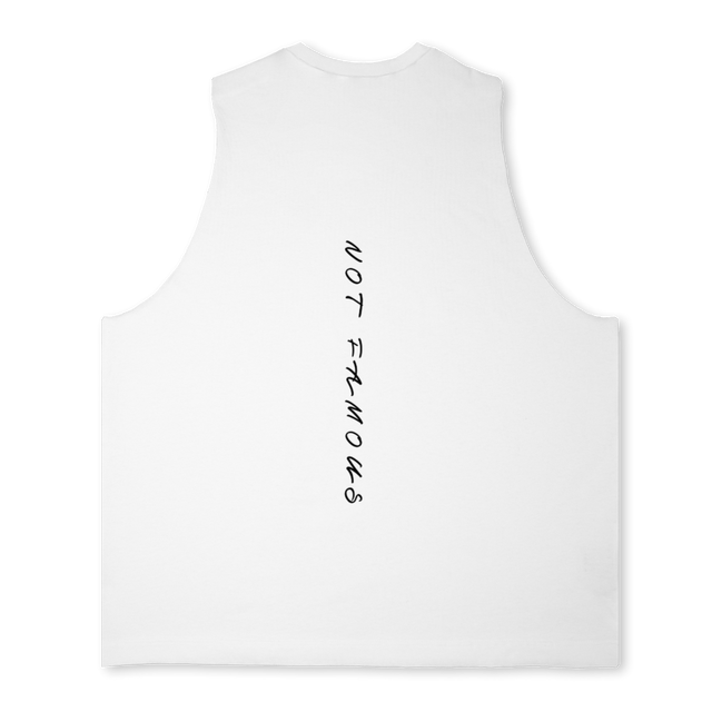 NOTFAMOUSOI Bright white Oversized Vest.