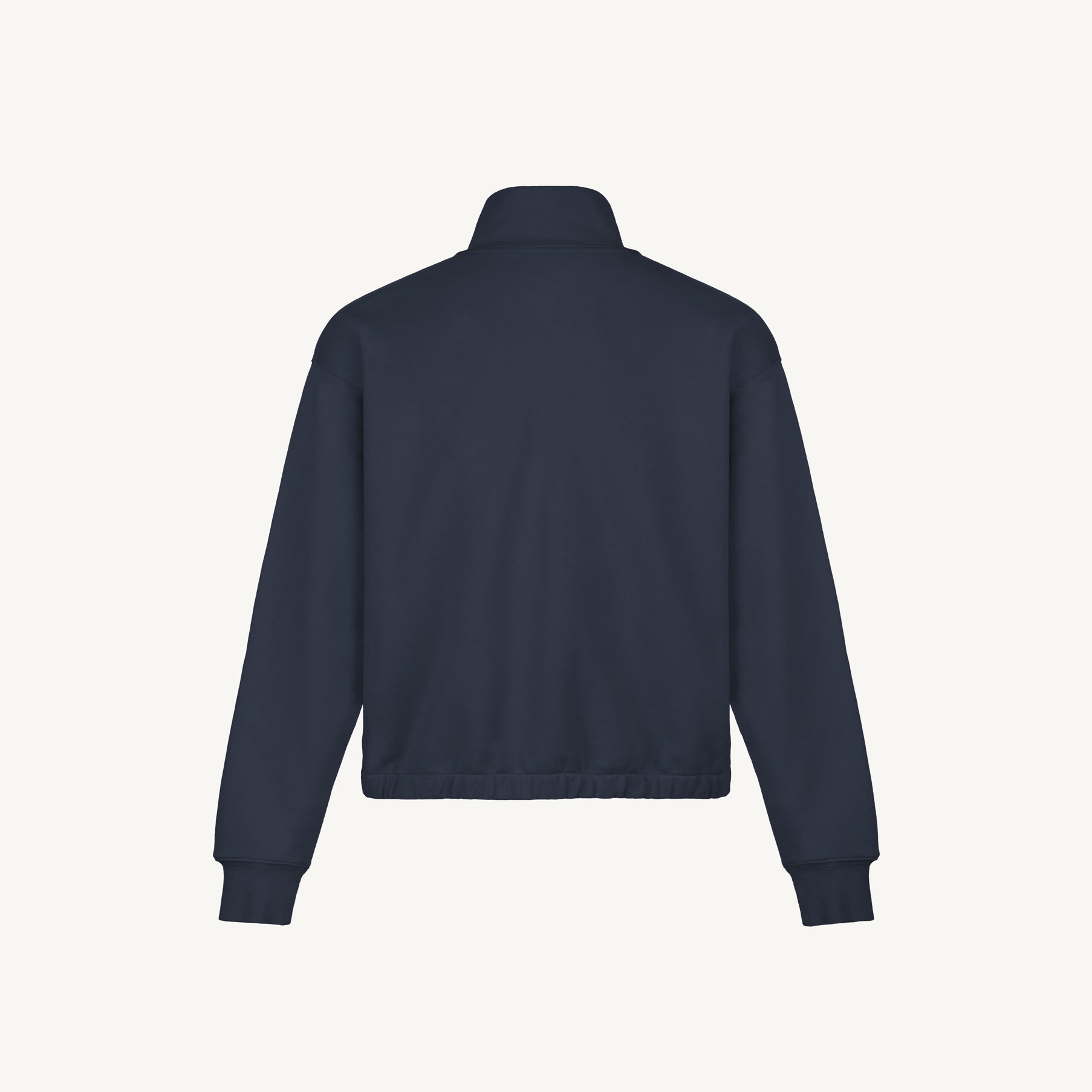 Navy Blue Oversized Boxy 1/4-Zip Sweater. – WATC STUDIO