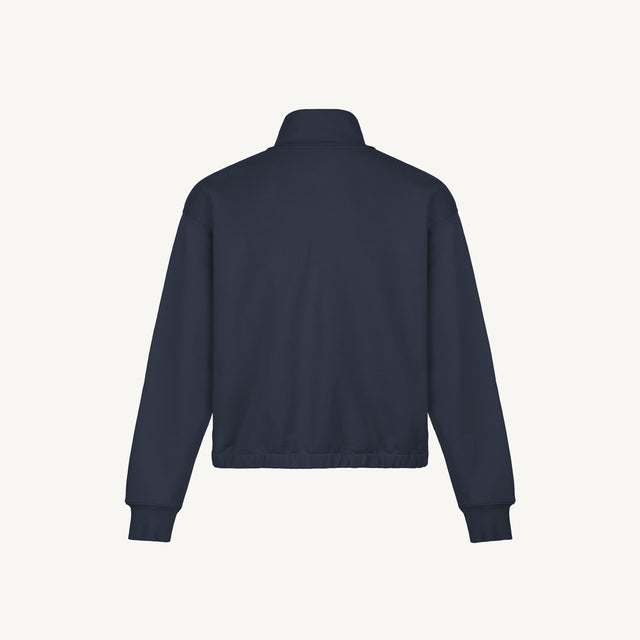 Navy Blue Oversized Boxy 1/4-Zip Sweater.