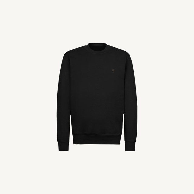 10.VERDI-BLK-SWT-LOG Black Regular Crewneck Sweater.