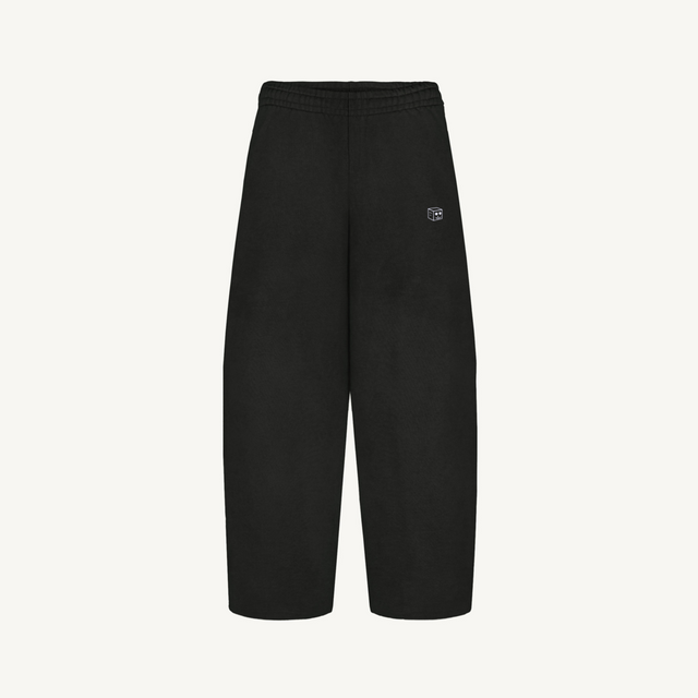 JOGGING - LEVEL -1 Vintage Black Straight-Leg Baggy Sweatpants.