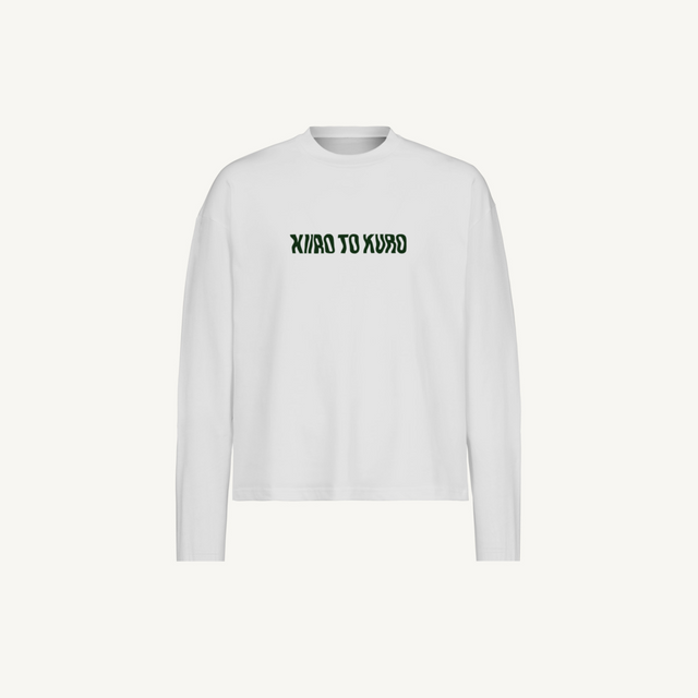 KTK WAVES WHITE White Oversized Boxy LS Tee.