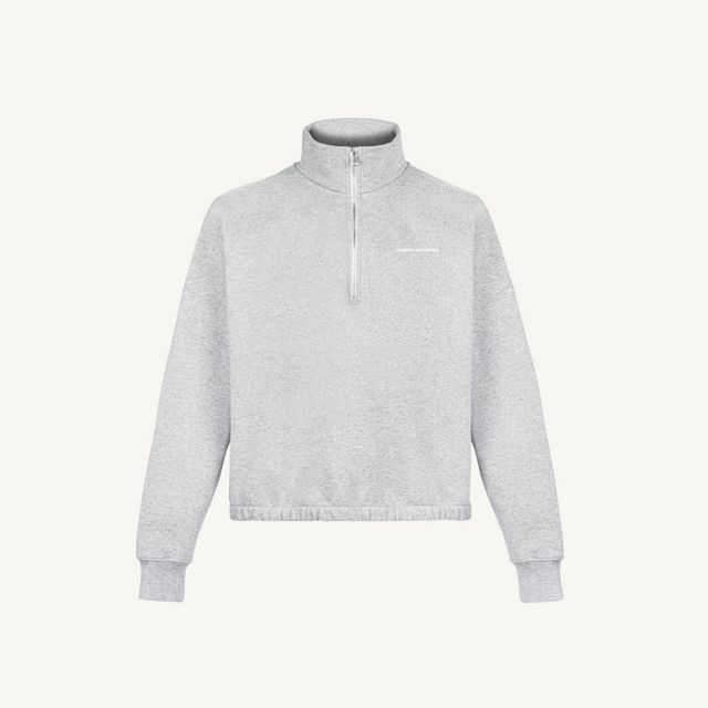Quarter ZIP Black_LGM Light Grey Marl Oversized Boxy 1/4-Zip Sweater.