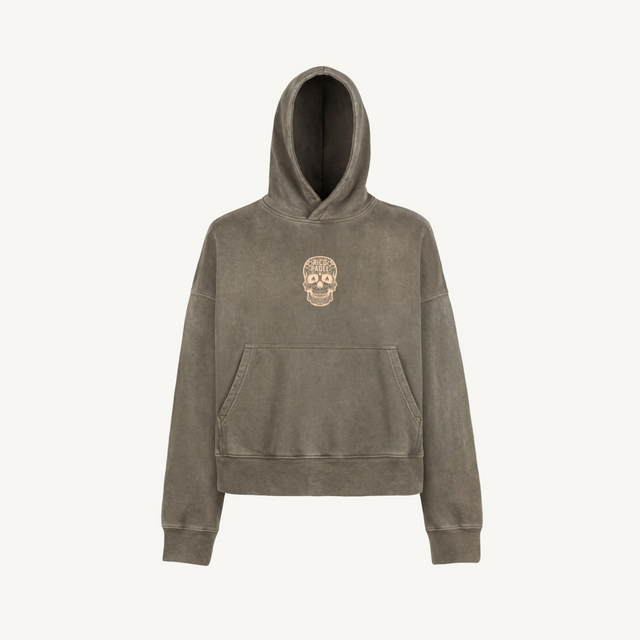 Hoodie Ladies Vintage Olive Oversized Boxy Hoodie.