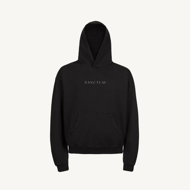Sanctum Hoodie Black Ultra Heavy Oversized Hoodie.