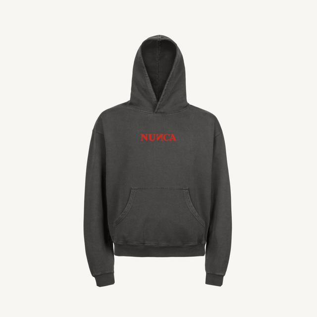 HEAVY LOGO Vintage Black Ultra Heavy Oversized Hoodie.