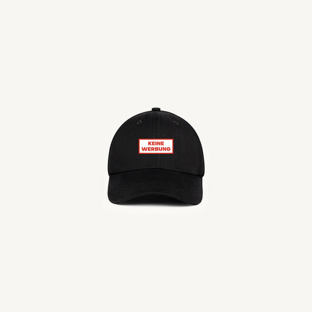 Keine Werbung WHT_B Black 290 Twill Cap.