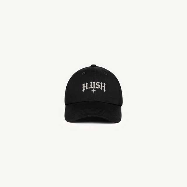 H.USH SIGNADARK Black 290 Twill Cap.
